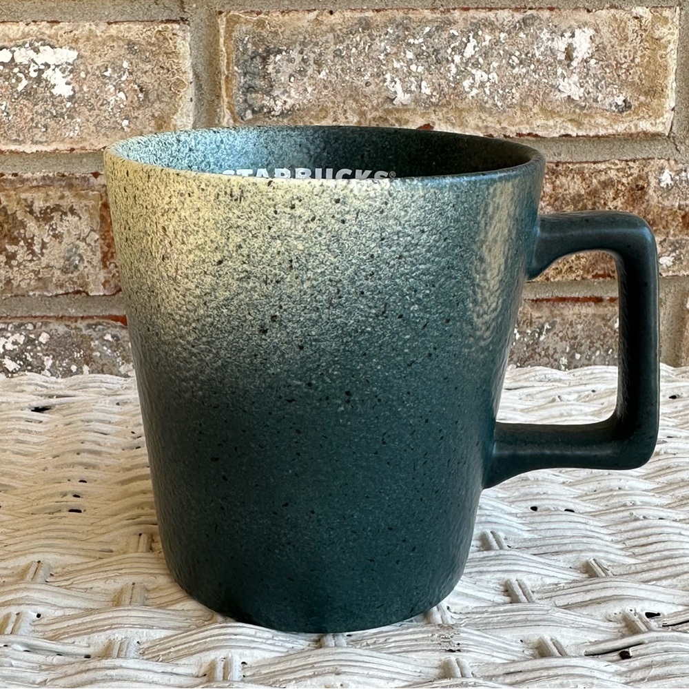 Starbucks Green & White Ombré Speckled Coffee Tea Mug 14 OZ